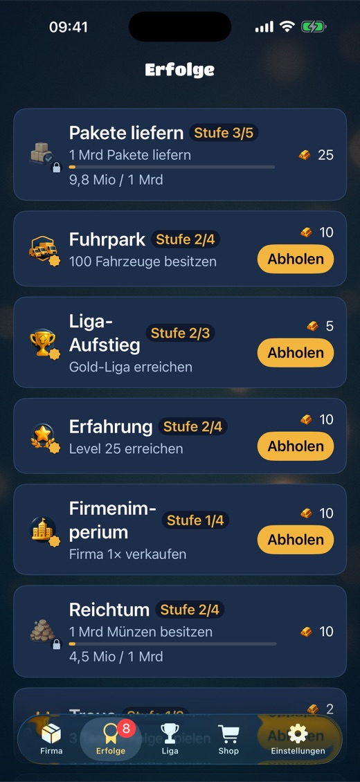 Achievements and progress