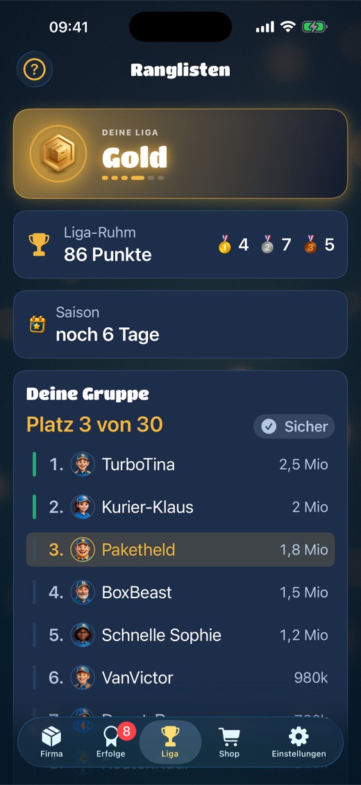 Weekly league with promotion and relegation